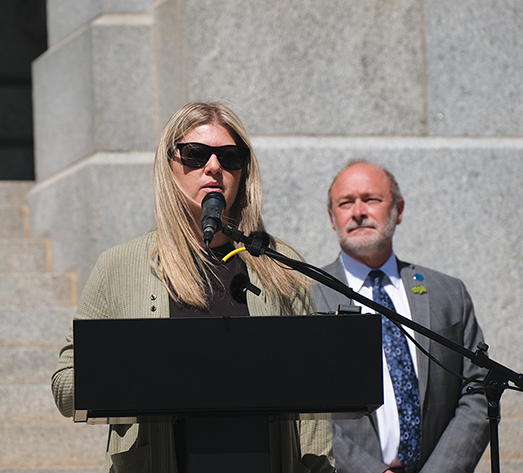 Jennifer at State Capitol speaking
