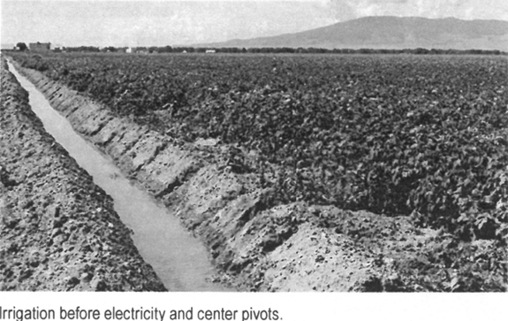 Irrigation before electricity and center pivots